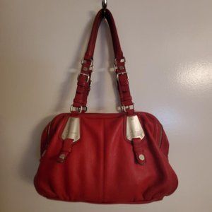 B Makowsky Red 100% Leather Purse